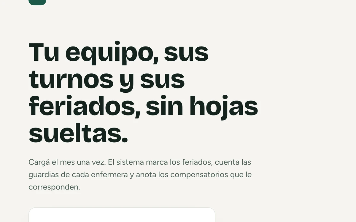 Sistema de turnos para enfermería
